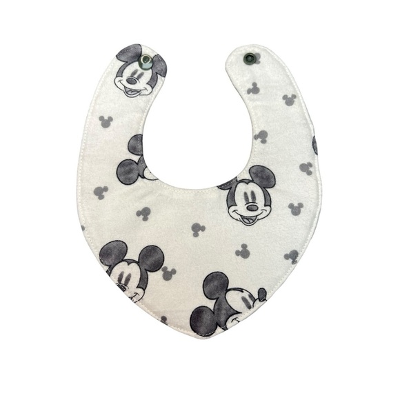 Hand Crafted Newborn Bandana Bib Disney Mickey Mouse Kids Bandana Bib Gray - Picture 3 of 14